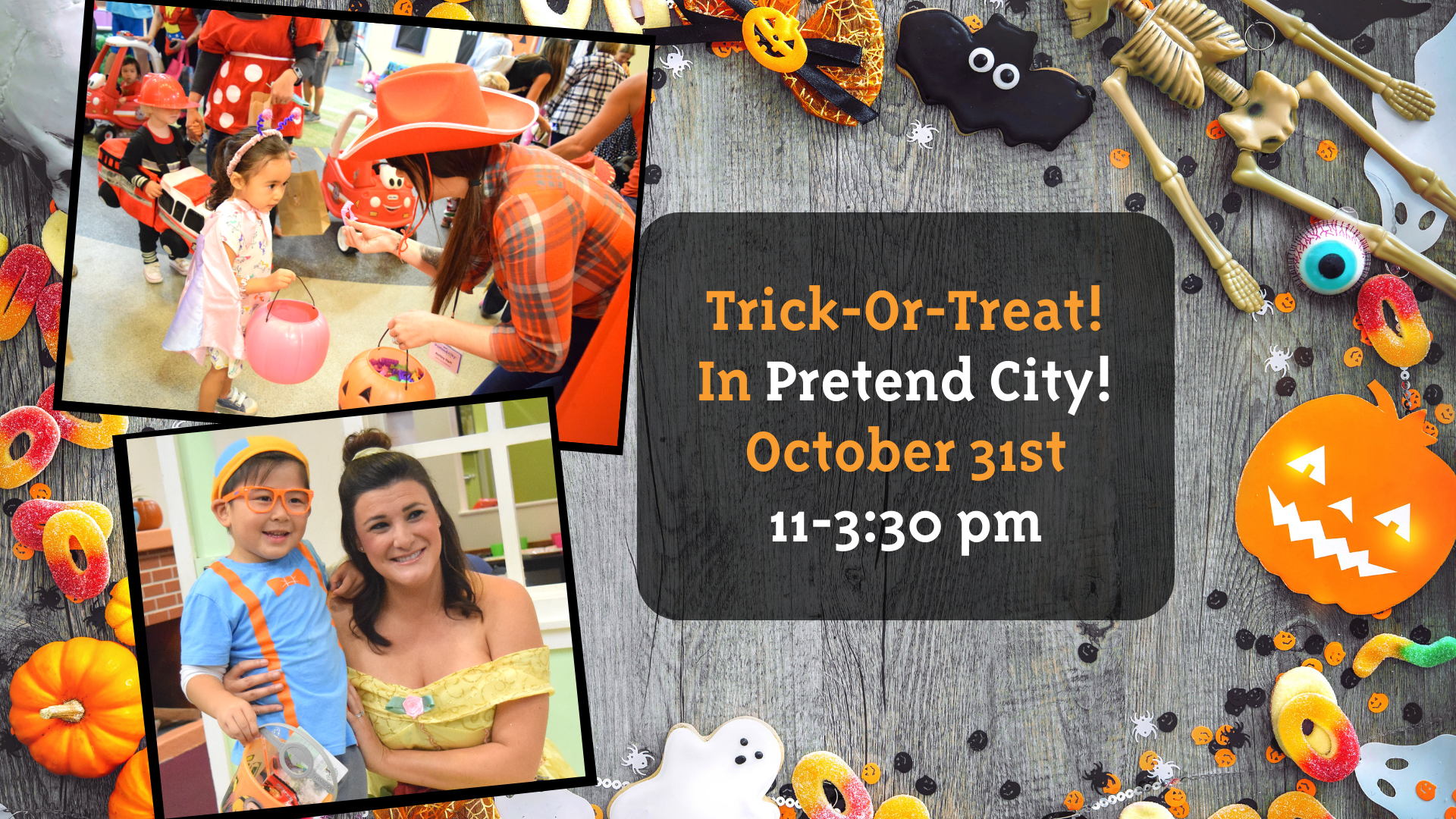 Pretend City is hosting a special Halloween event for Halloween 2020. Trick-or-Treat extravaganza will be fun for toddlers, children and families.